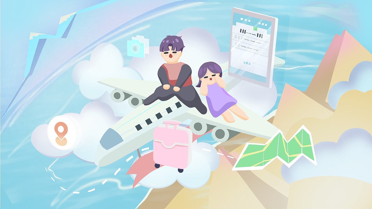 国庆假期旅游（图ZMjI2ODYzNzgw） - 商业插画 - 站酷设计师陈晨CYM原创素材 - 站酷ZCOOL