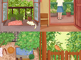 夏天氛圍插畫(huà)