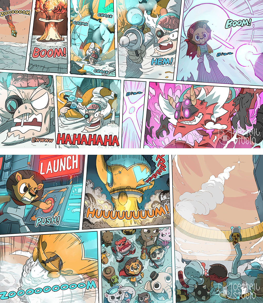 【貓尾草工作室】《超能動(dòng)物聯(lián)盟》游戲漫畫x表情（圖ZNDMzMDMyNjQ=） - 動(dòng)畫片 - 站酷設(shè)計(jì)師貓尾草工作室原創(chuàng)素材 - 站酷ZCOOL