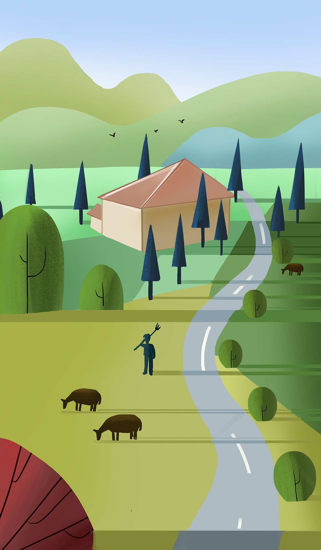 扁平风景（图ZMjYwNTc5MjQ0） - 商业插画 - 站酷设计师快乐的小刘二儿原创素材 - 站酷ZCOOL