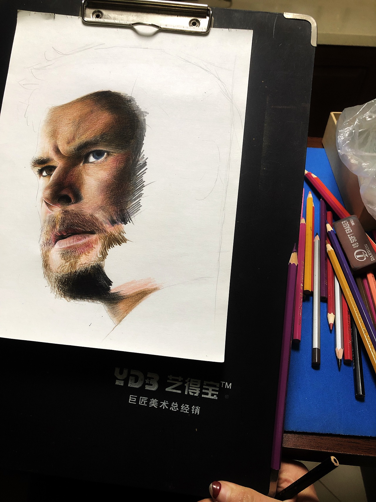 彩铅奥丁之子雷神托尔