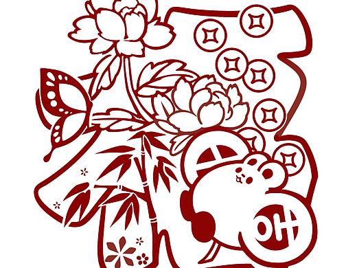 大吉兔窗花