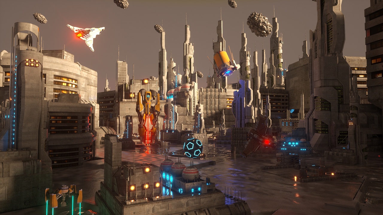 未来科技城市场景渲染