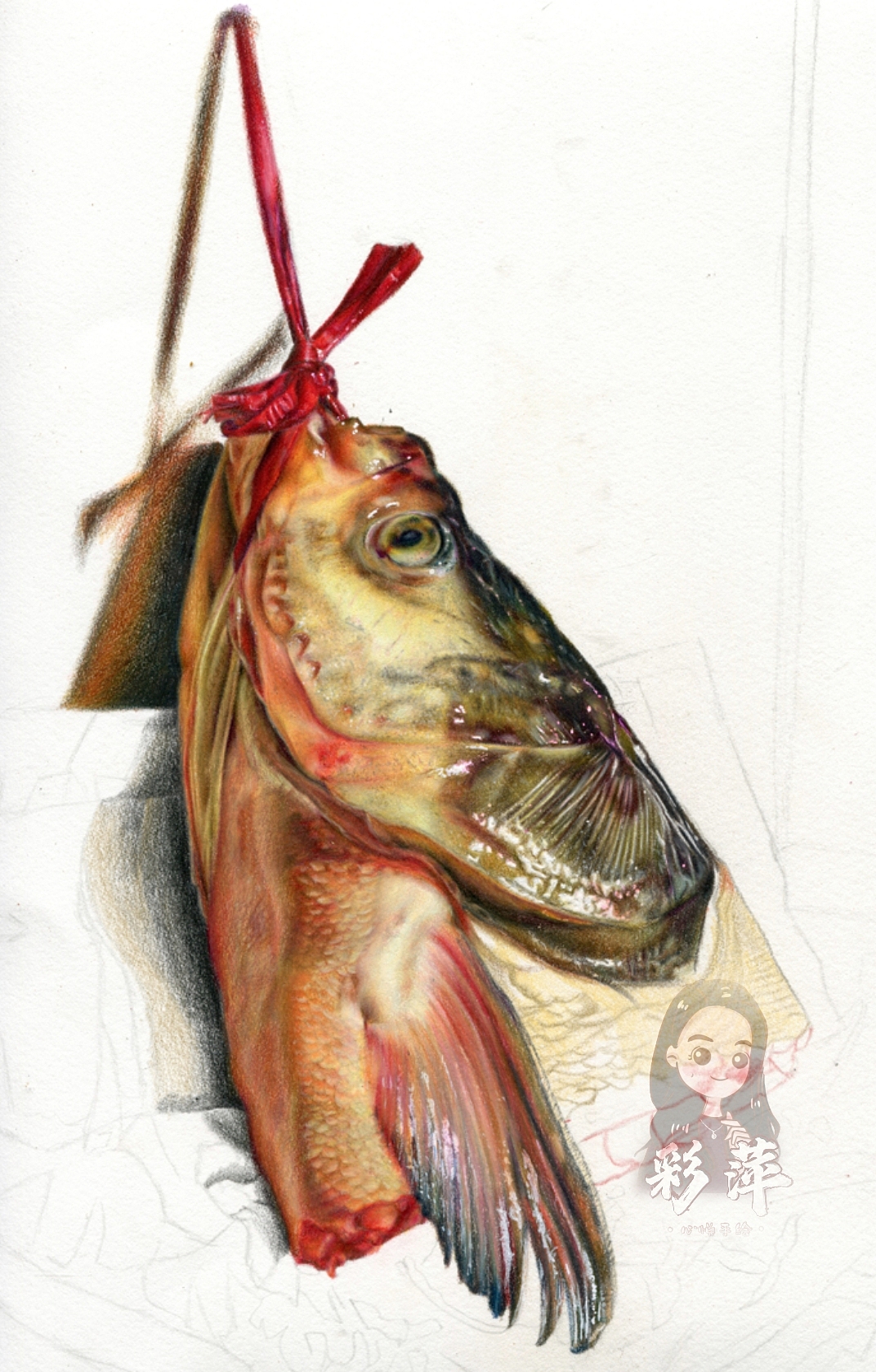 彩鉛-胖頭魚(yú)（圖ZMjY1OTE0MjM2） - 繪畫(huà) - 站酷設(shè)計(jì)師心悅彩鉛繪原創(chuàng)素材 - 站酷ZCOOL