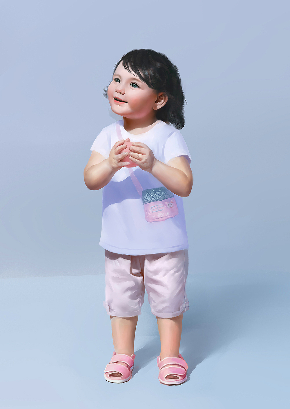 小女孩手绘—向往的眼神（图ZMTM1ODMzNzI4） - 创作习作 - 站酷设计师喜欢画画而已原创素材 - 站酷ZCOOL