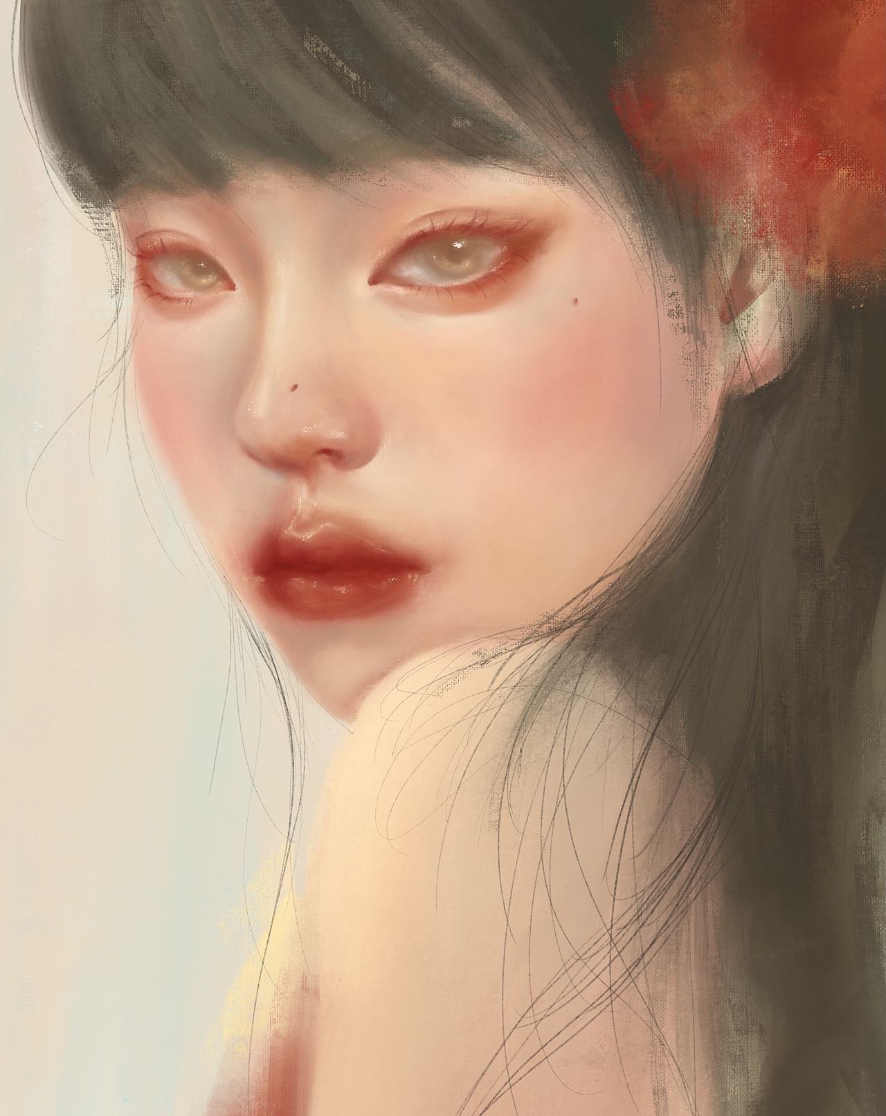 厚涂油画头像|插画|艺术插画|不爱回家的小孩 - 原创作品 - 站酷