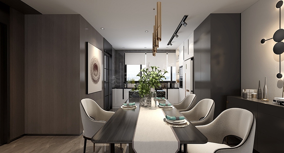 重庆九里晴川大平层户型设计,现代简约风设计效果图