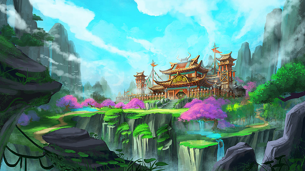 页游项目场景图（图ZOTU4NTI2MjA=） - 游戏原画 - 站酷设计师白雀城人原创素材 - 站酷ZCOOL