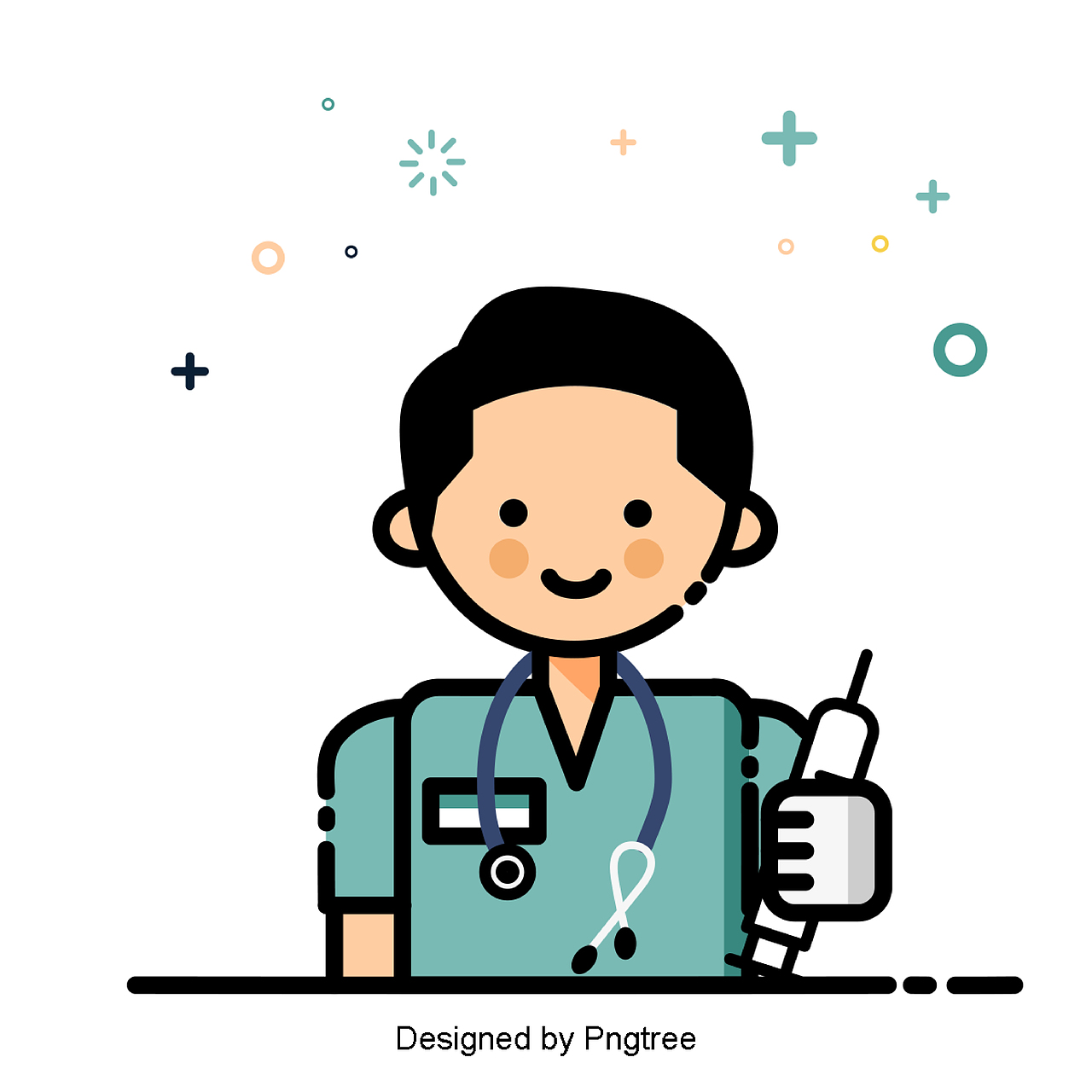 一组不同职业的线条风小图