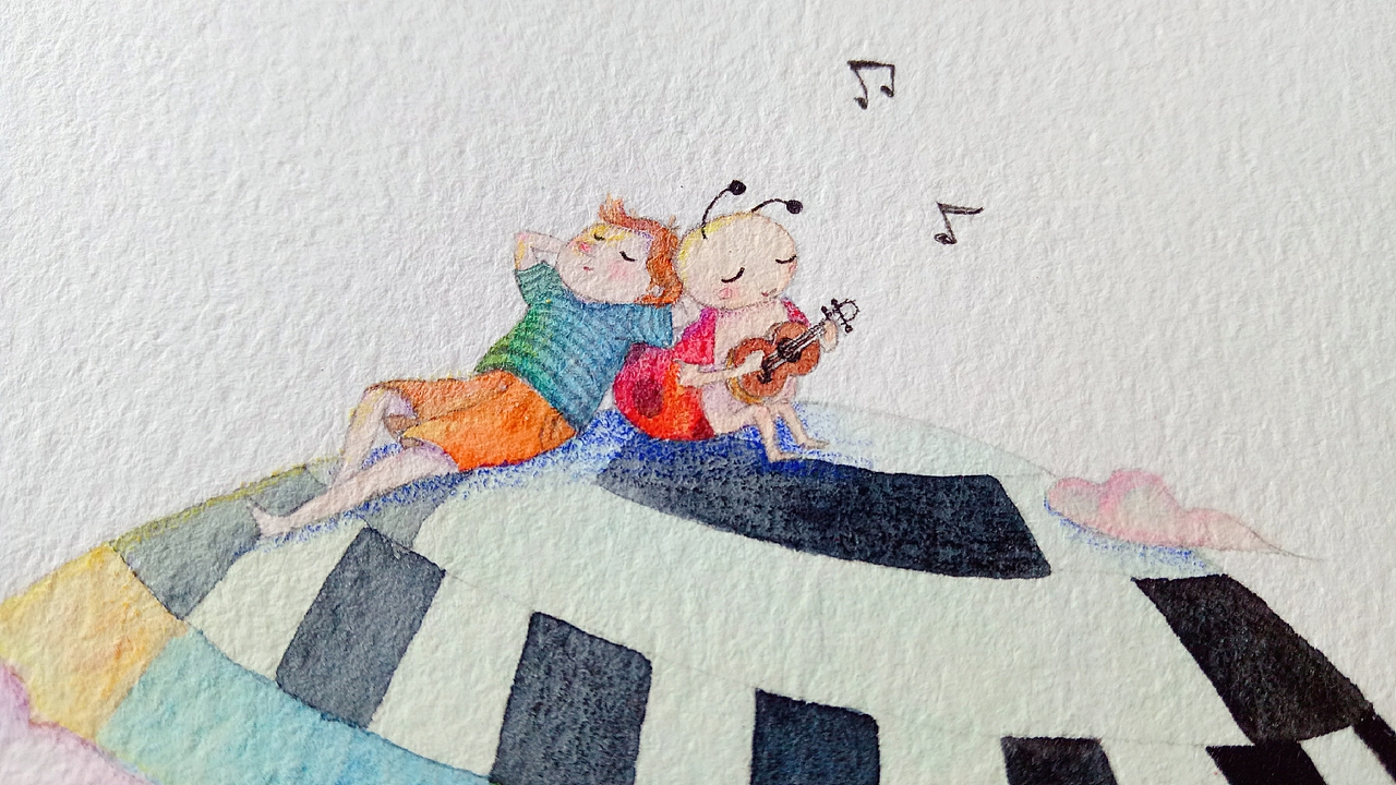 吹着风唱着歌睡着了哦哦…