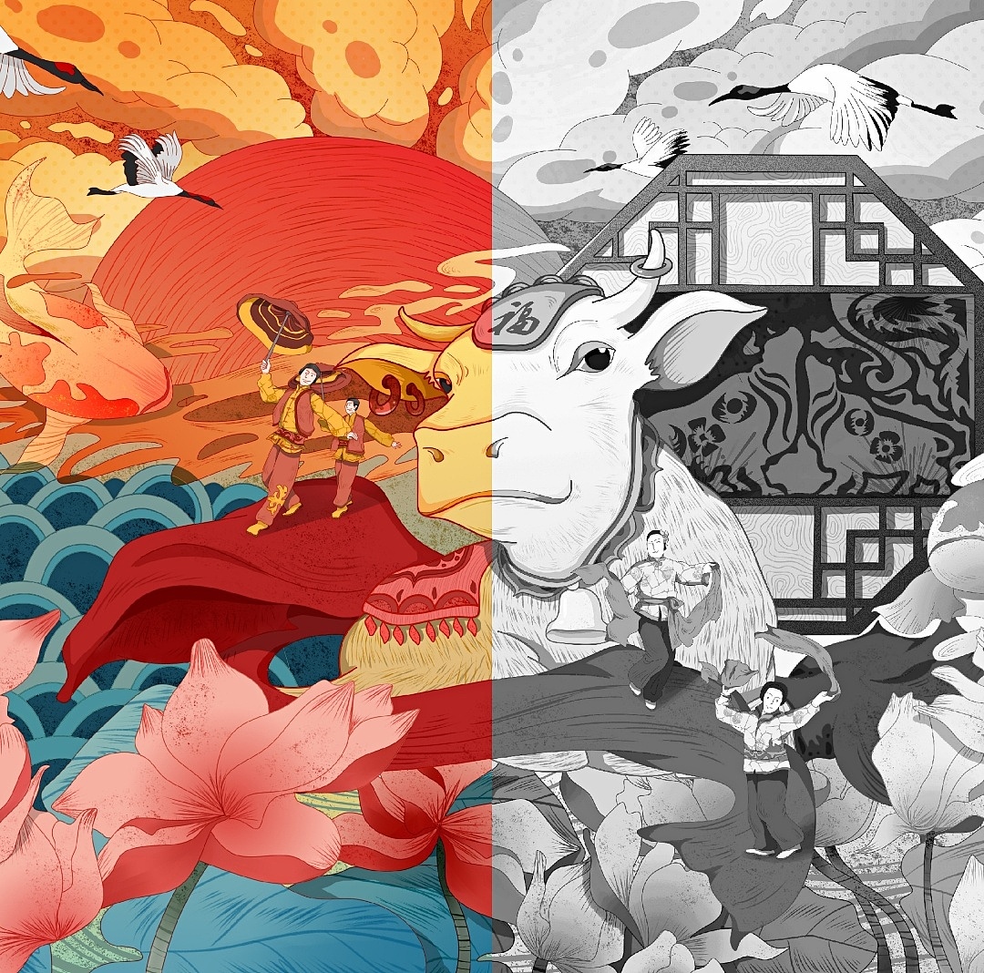 牛气冲天【新年贺图】