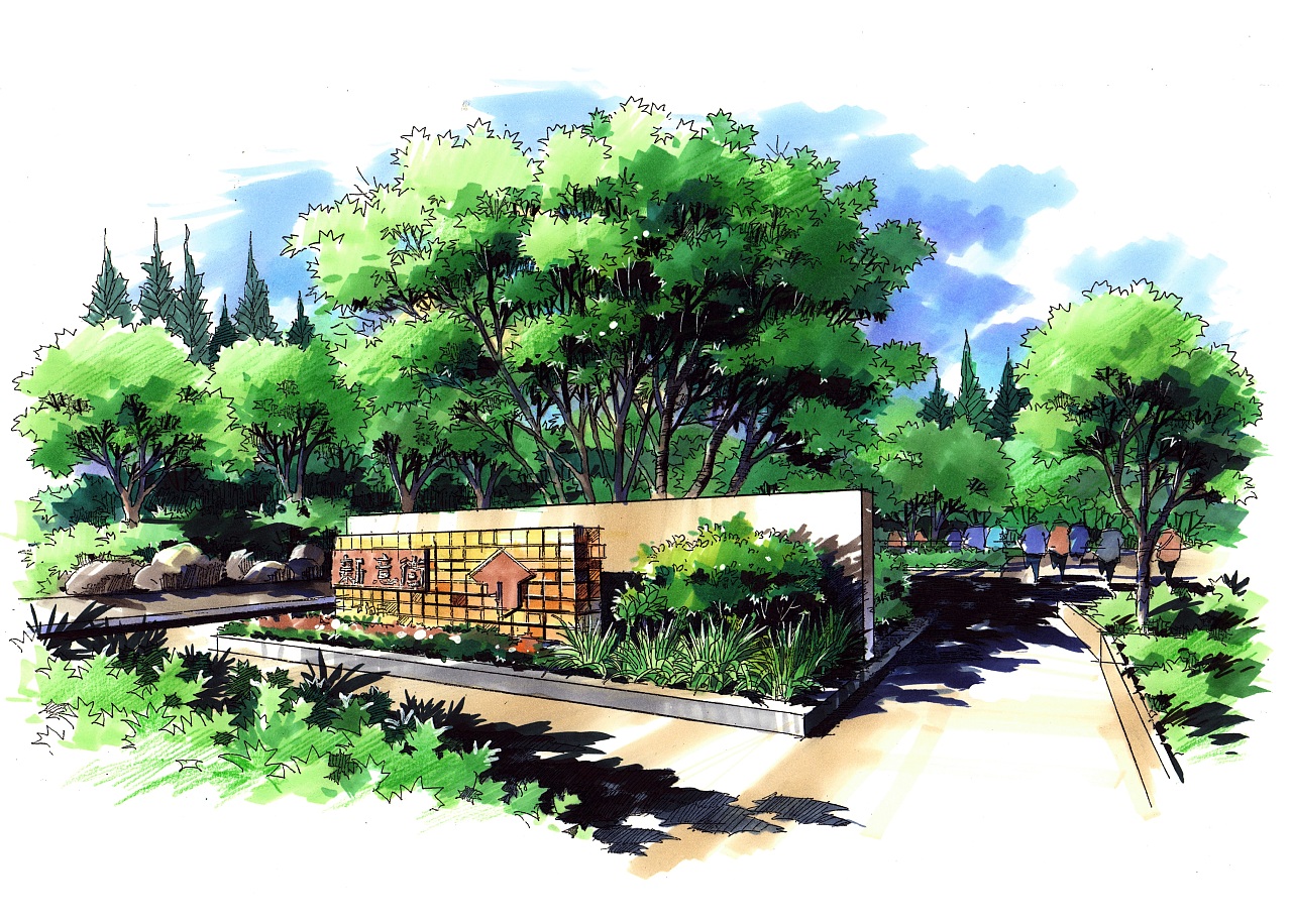 园林手绘设计优秀作品案例欣赏(四)