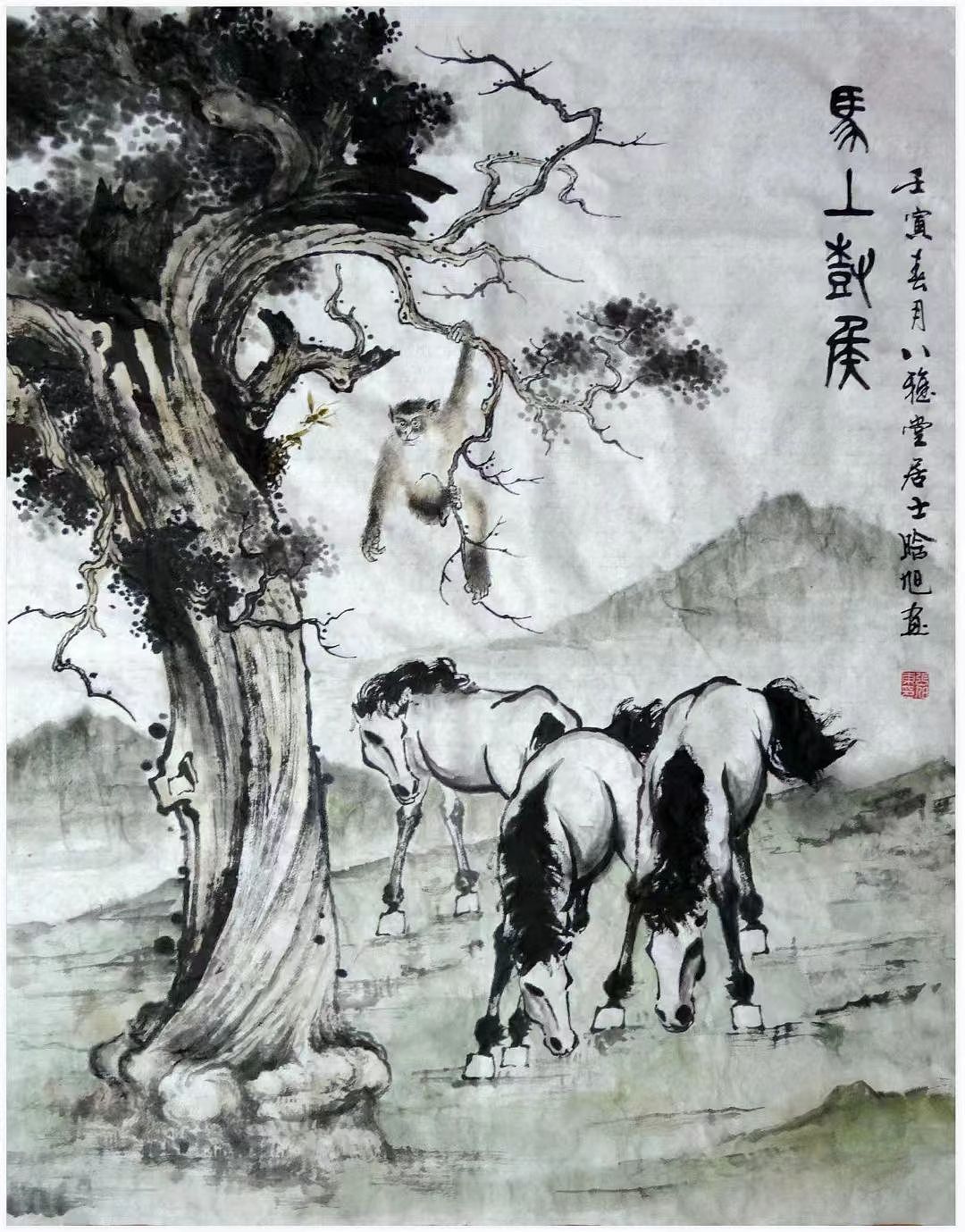 名人百科】吴门神笔吴俊彬弟子江苏十大书画名家张旭东