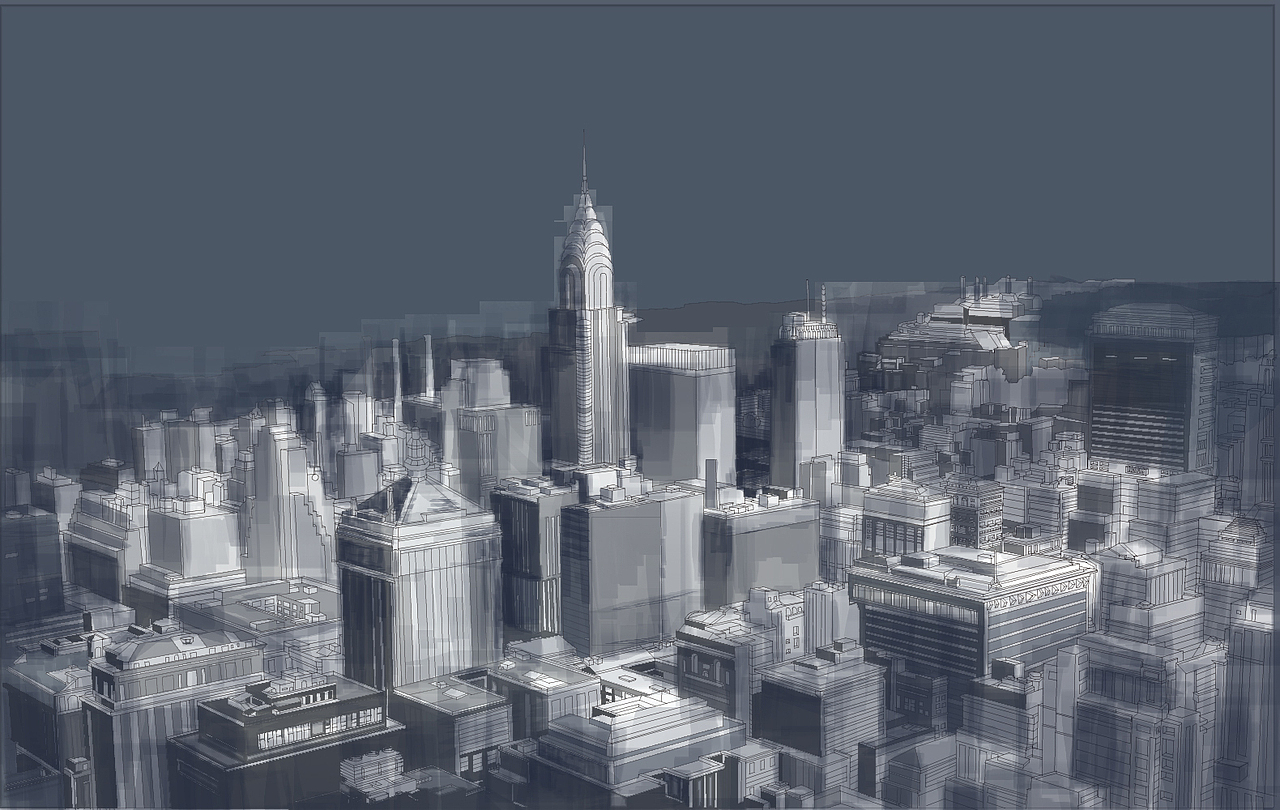画大都市场景。（图ZMjc5MjgyOA==） - 创作习作 - 站酷设计师藕弯曲原创素材 - 站酷ZCOOL