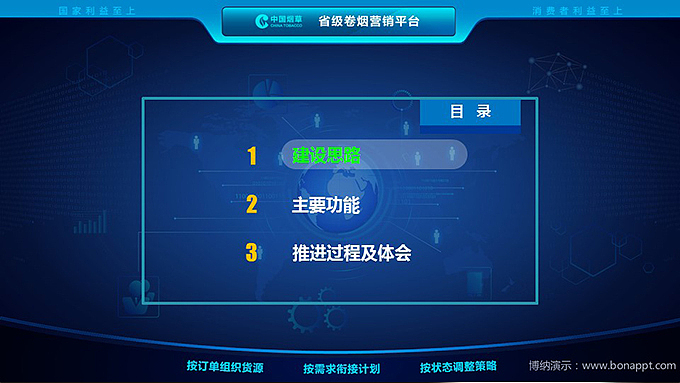 博纳演示-中国烟草公司省级卷烟营销平台建设情况（图ZNTEyMjQ3OTY=） - PPT/Keynote - 站酷设计师博纳演示原创素材 - 站酷ZCOOL
