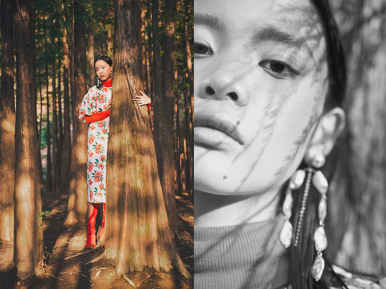 摄影创作|女孩 昆虫 花 大自然