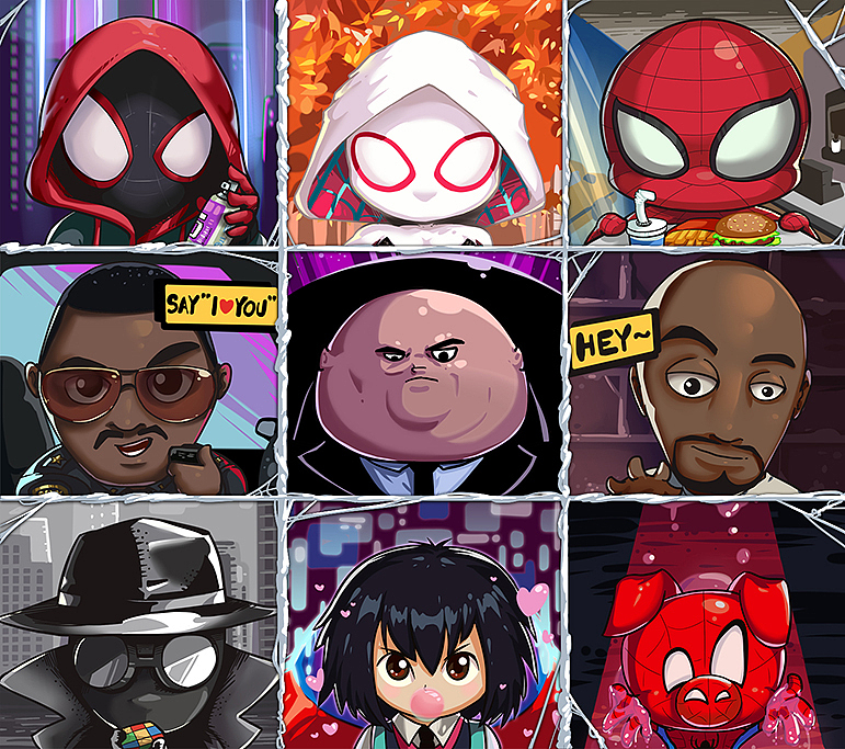 蜘蛛侠平行宇宙q版头像系列