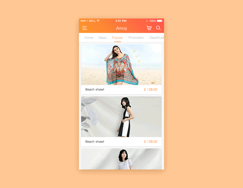 电商APP——Amoy（图ZNzg0MDM1NDQ=） - APP界面 - 站酷设计师Chanroly橙子原创素材 - 站酷ZCOOL