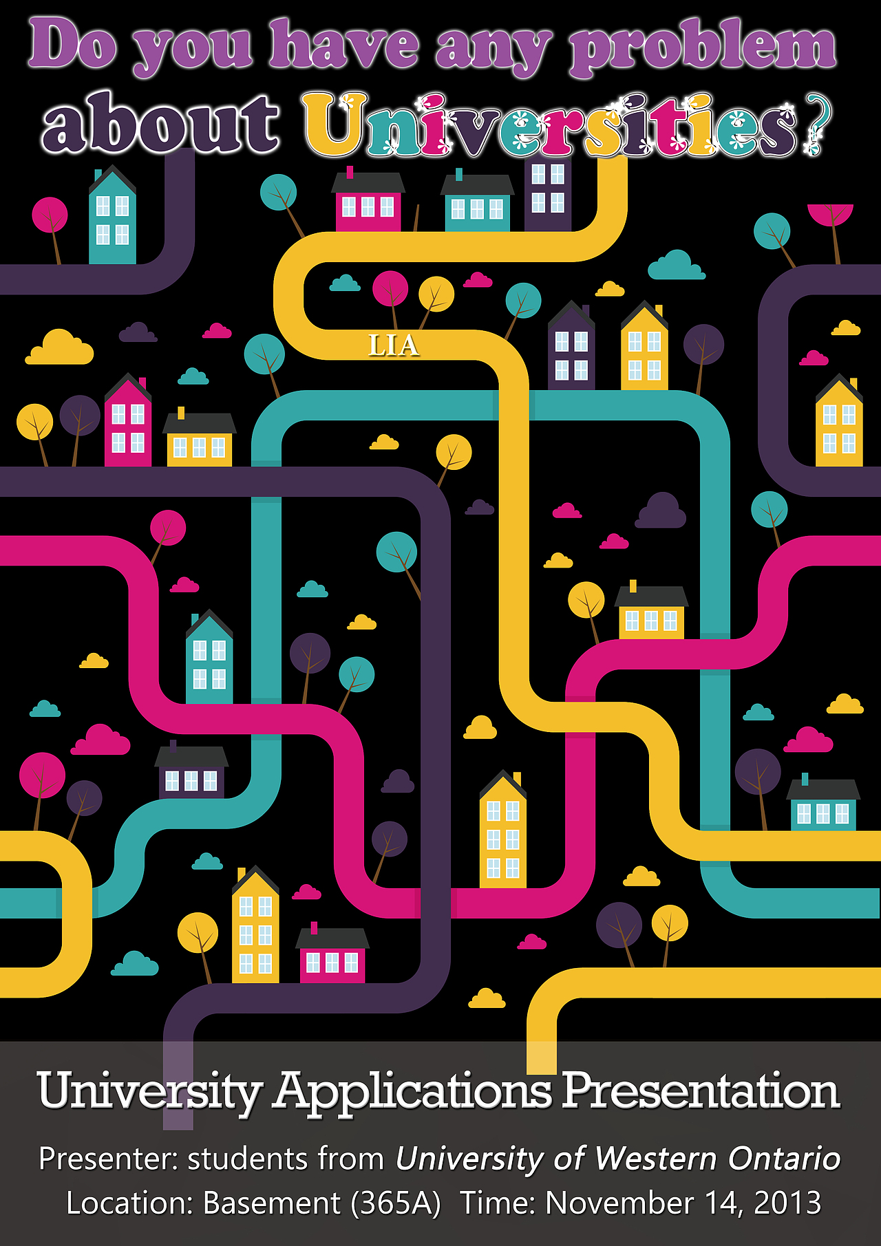 为大学的志愿者交流活动设计的海报