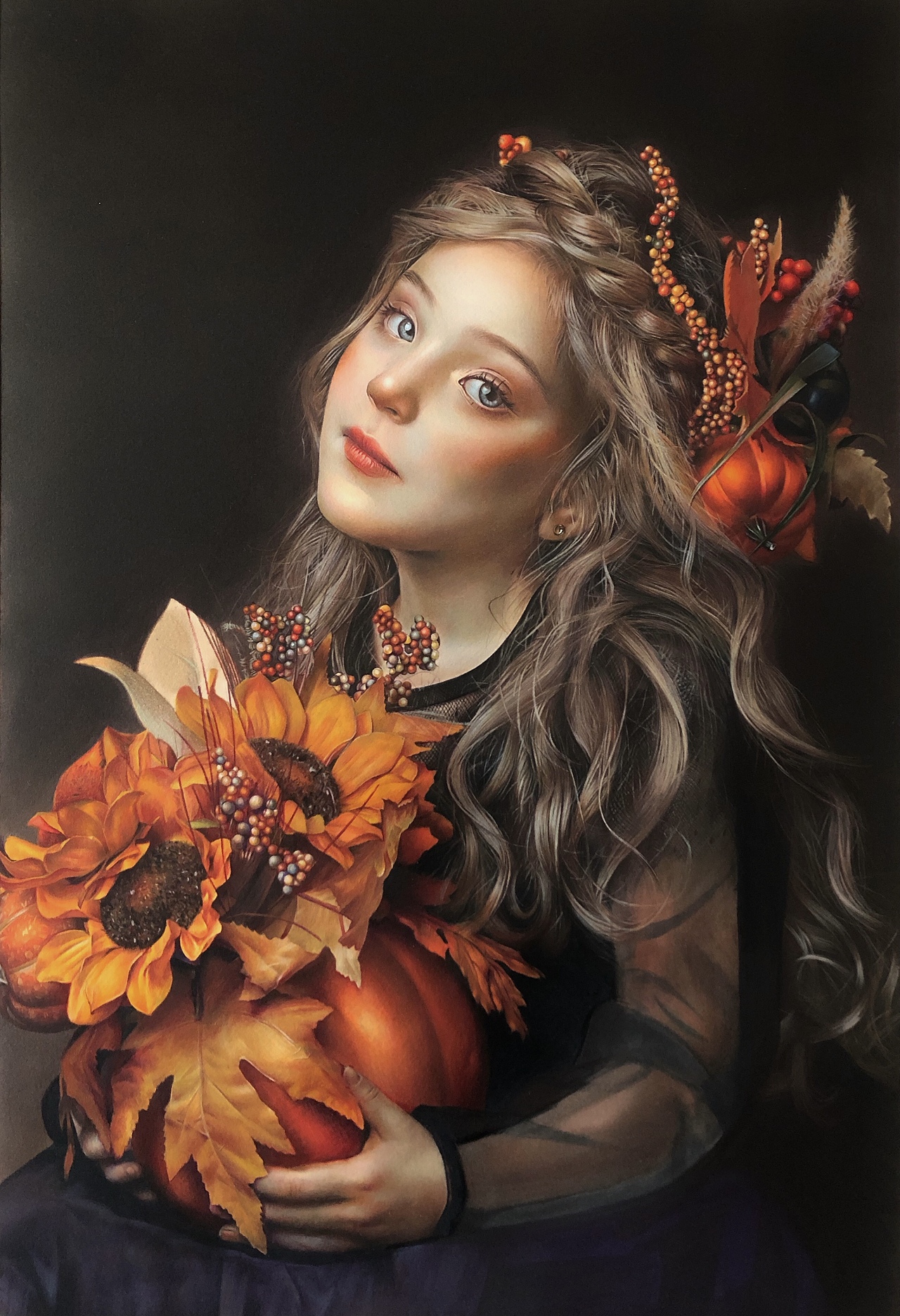 彩铅人物《秋实》（图ZMjU0ODI0MTMy） - 绘画 - 站酷设计师大叔左右原创素材 - 站酷ZCOOL