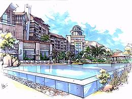 大禹手绘景观考研手绘作品