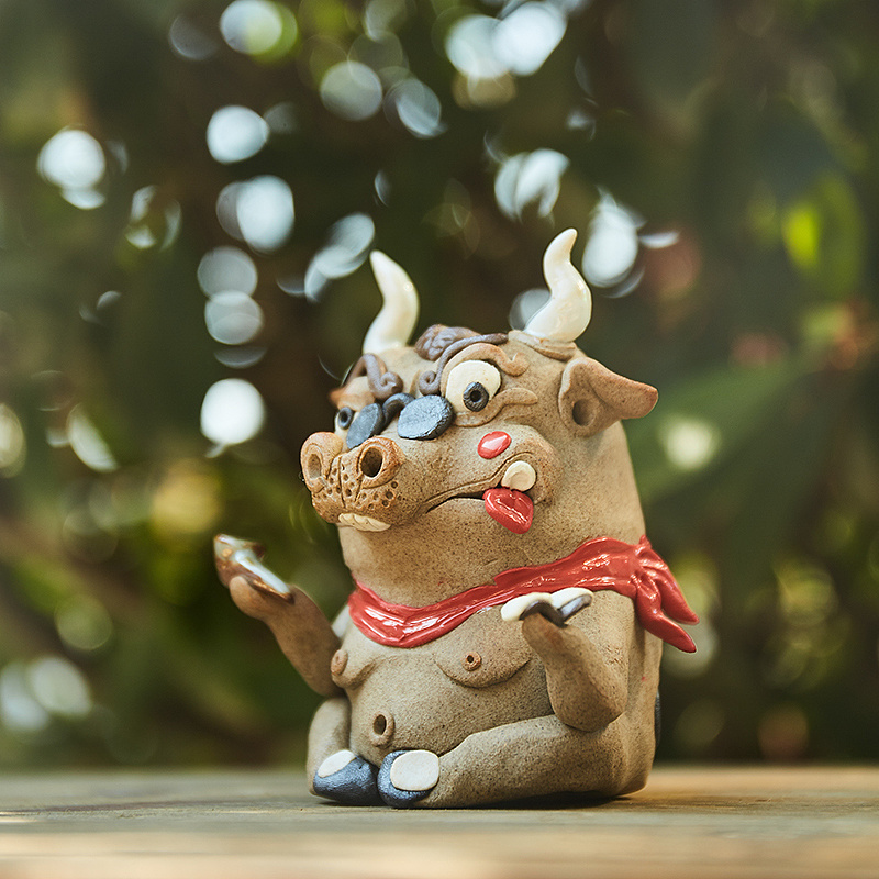 看匠出品陶艺教学还原传统文化十二生肖牛爷爷