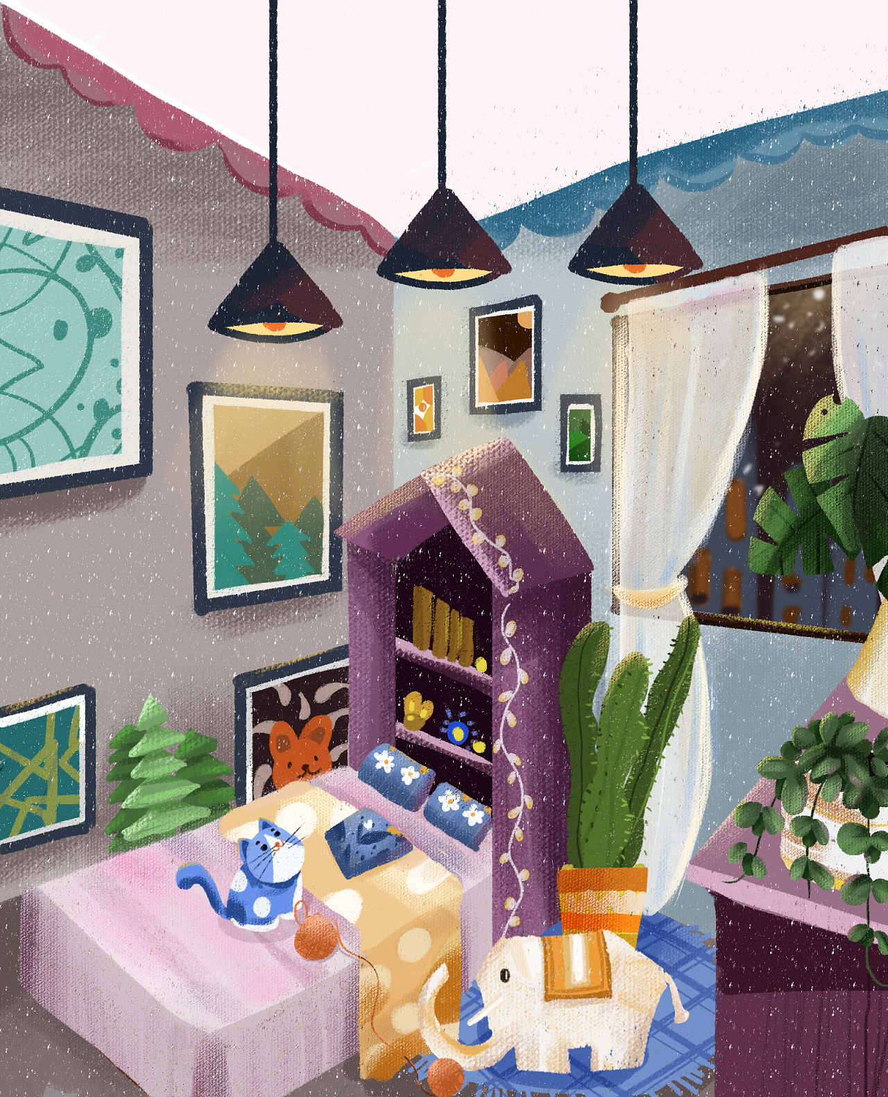 理想中的家,我可以养好多绿植,小动物