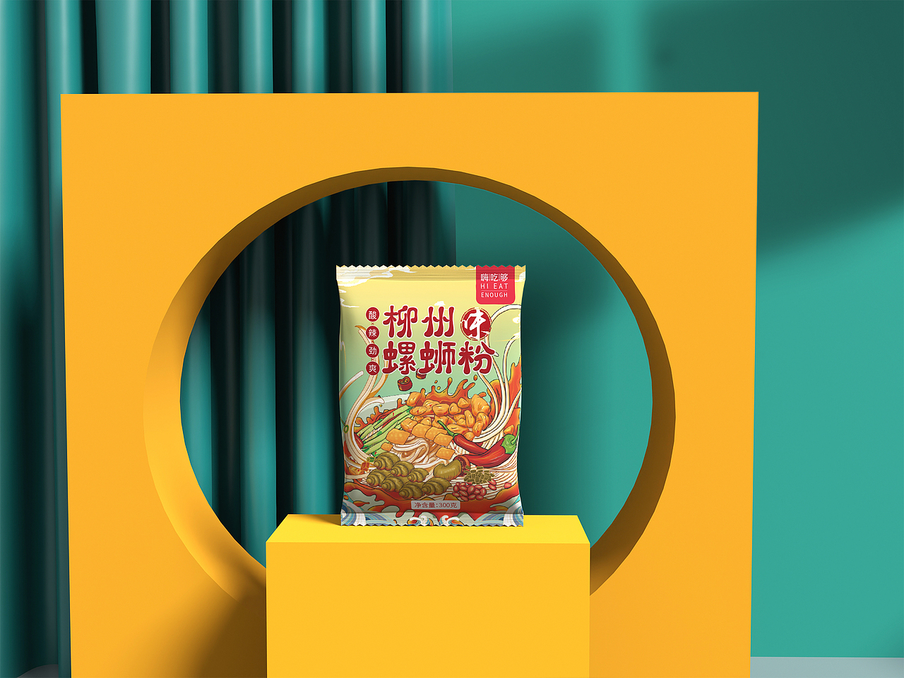 国潮插画包装设计~柳州螺蛳粉包装设计全案设计