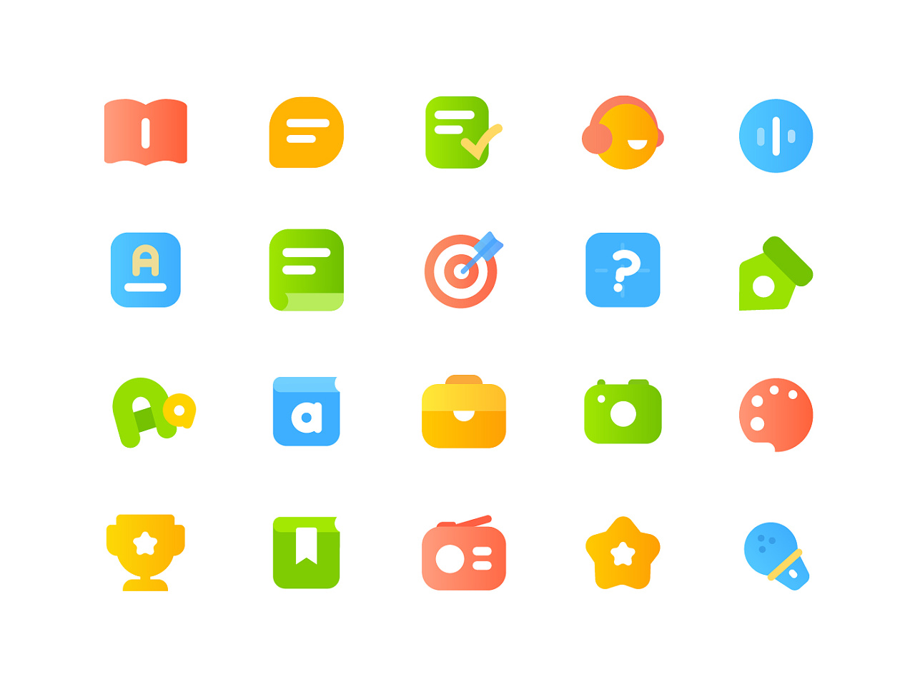 面性图标以渐变的方式表现出来的图标,风格也不一样.