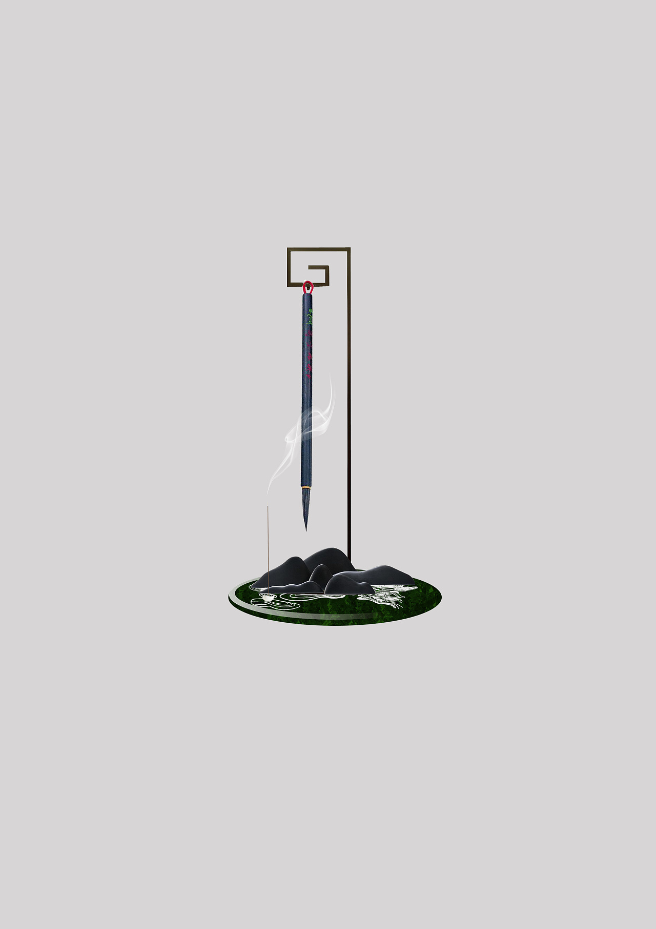 玉石笔架,笔搁设计