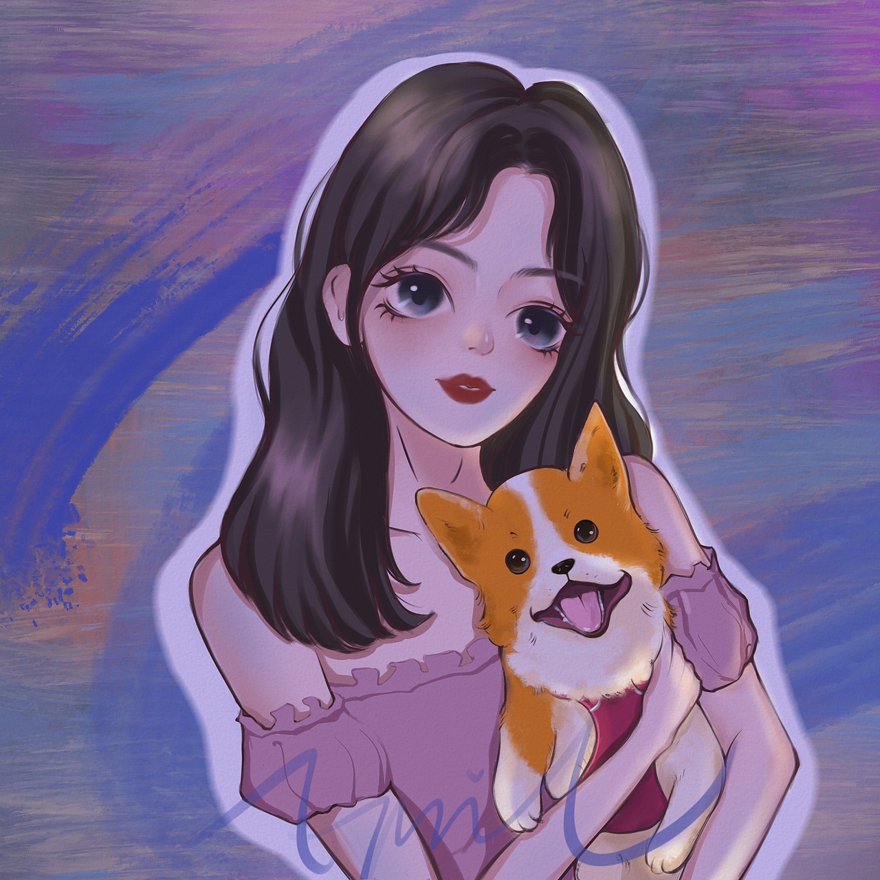 给自己画的新头像（图ZMjIxODc4Mjcy） - 新锐潮流插画 - 站酷设计师奶糖April原创素材 - 站酷ZCOOL