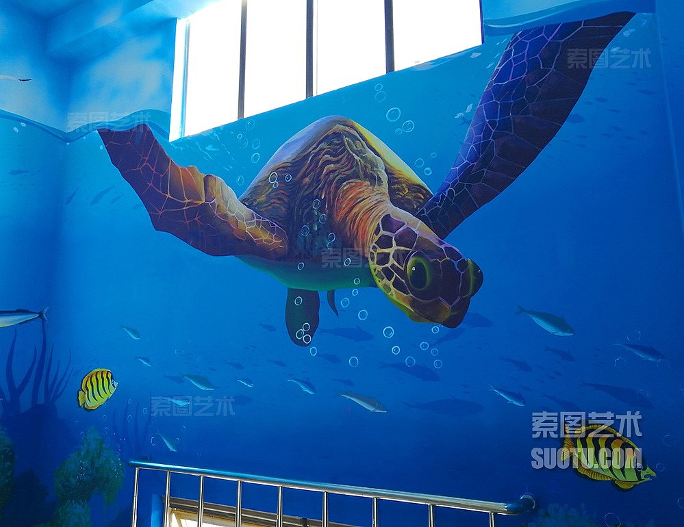中国海洋大学潮音餐厅墙绘-海洋/自然/动物（图ZMjYxNTQ4OTY4） - 文案/策划 - 站酷设计师索图雕塑原创素材 - 站酷ZCOOL