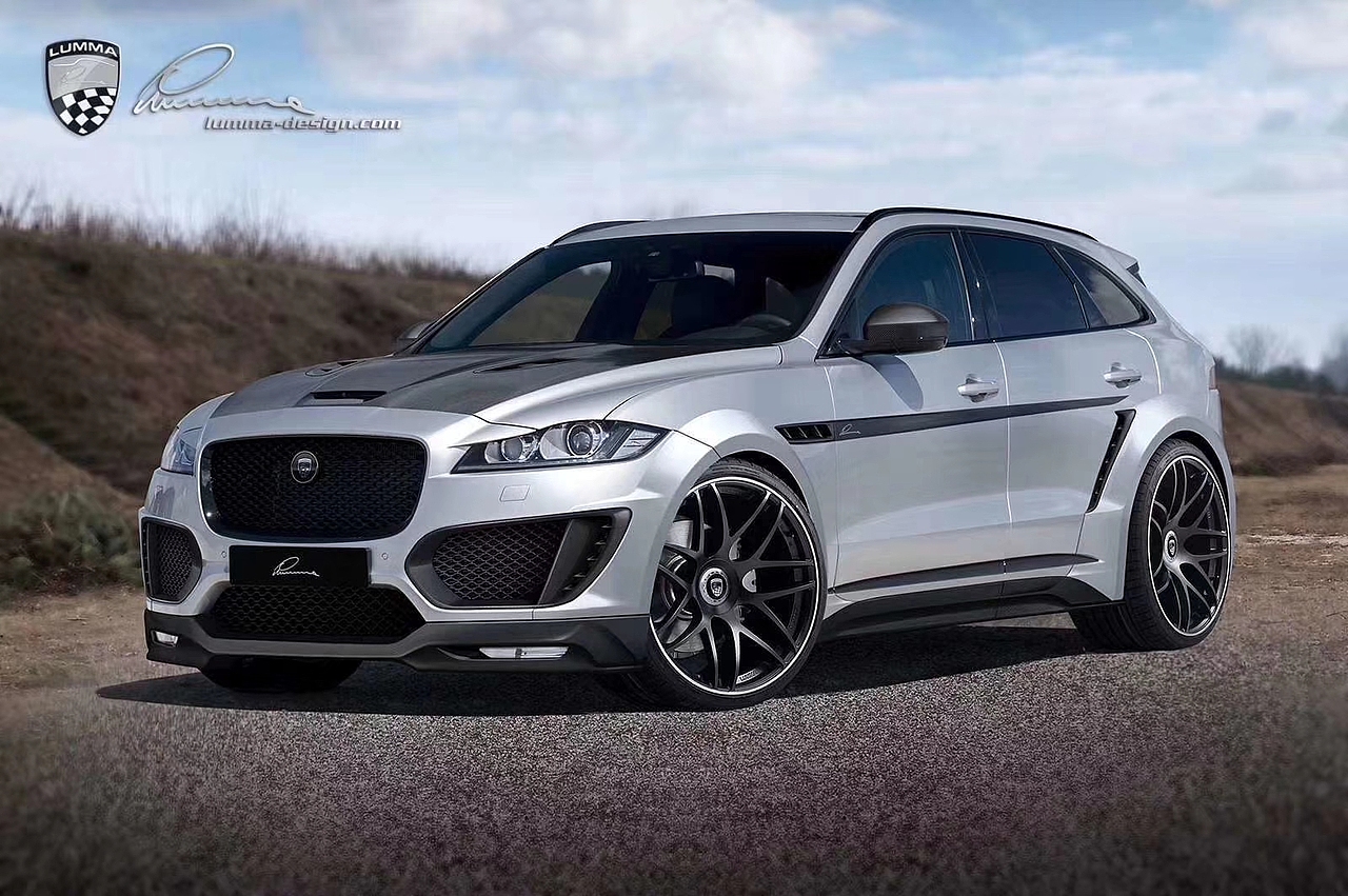 捷豹f-pace 改装升级lumann款宽体包围机盖 前杠 后杠