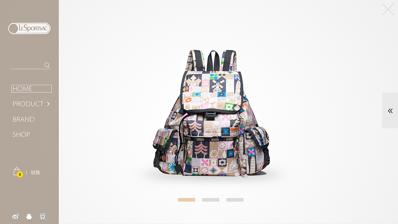 lesportsac乐播诗网站设计—毕业作品（图ZMTYzMzU3MTI=） - 电商 - 站酷设计师蓝色D线条原创素材 - 站酷ZCOOL