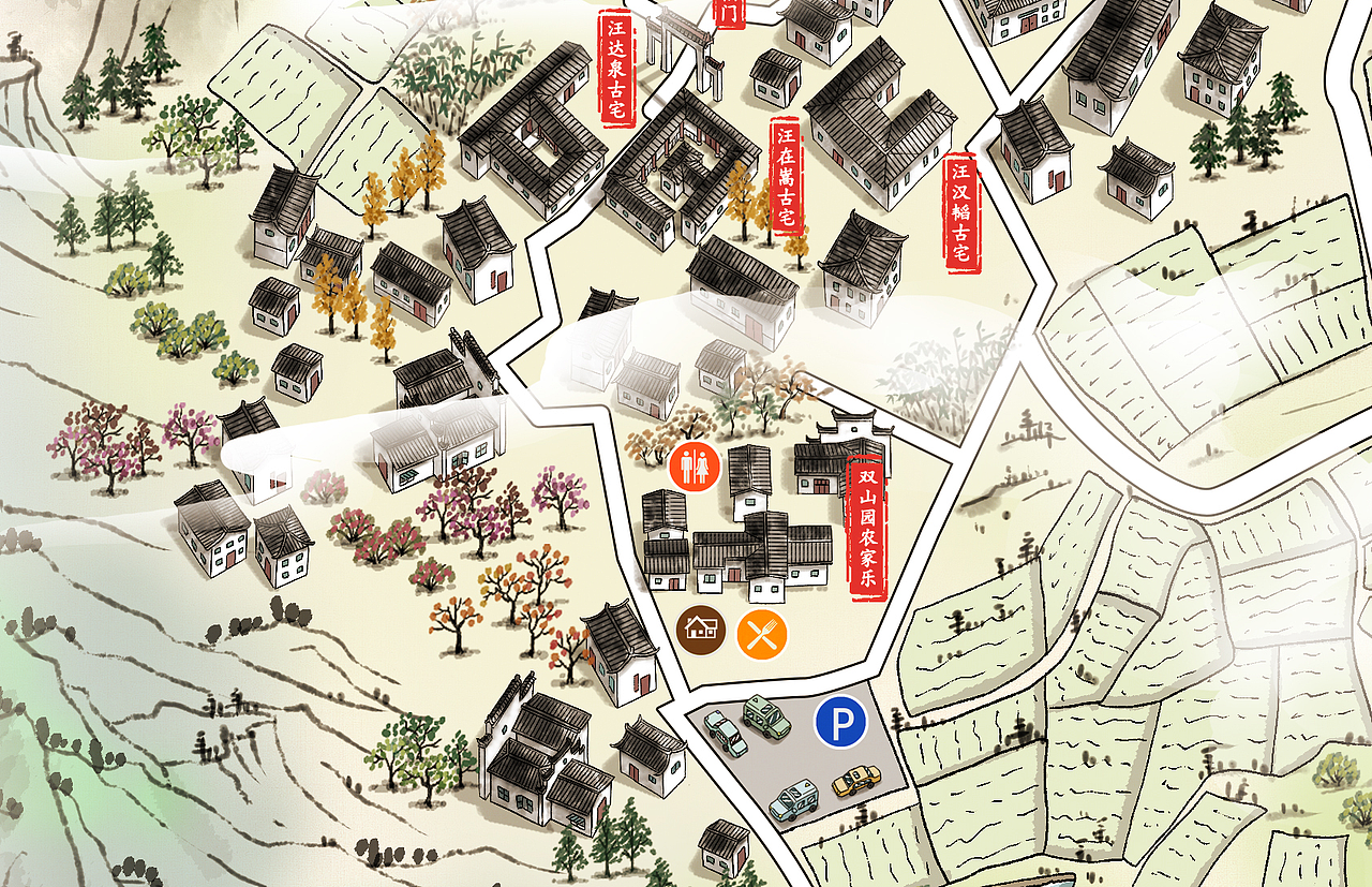 手绘中国风旅游地图（五）（图ZMzQ2MzkzMDIw） - 商业插画 - 站酷设计师欧梅原创素材 - 站酷ZCOOL