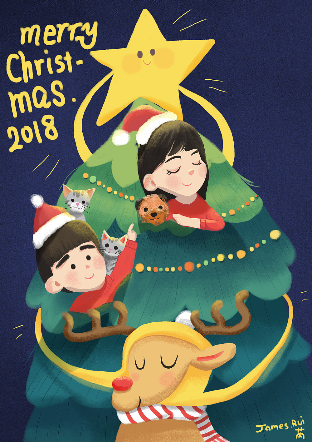 圣诞节个人插画（图ZMTM3MTcwODQw） - 创作习作 - 站酷设计师james东东原创素材 - 站酷ZCOOL