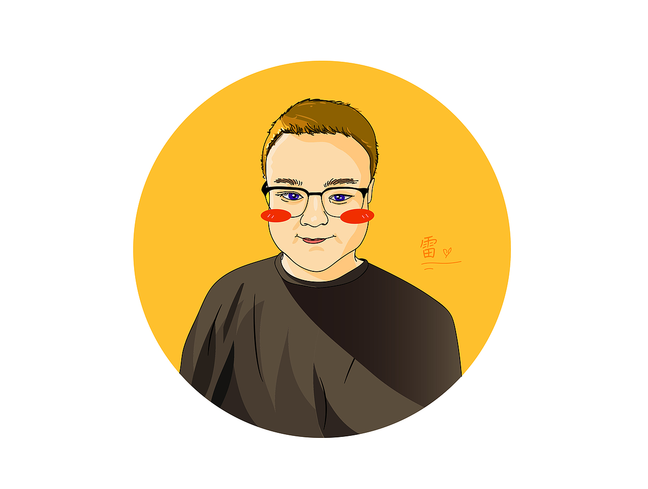 插画头像3理工男