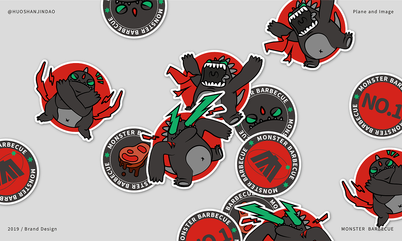 宇宙恐龙，怪兽烧肉（图ZMTcwMTc1MzU2） - 品牌 - 站酷设计师火山金刀原创素材 - 站酷ZCOOL