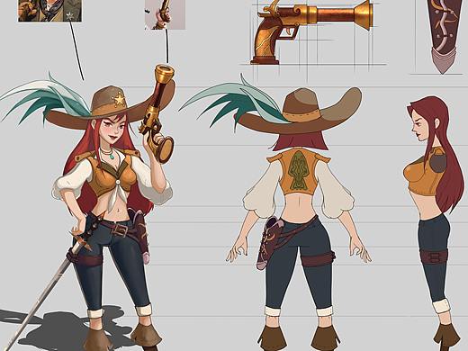 牛仔少女（个人主页-ZNDczNTI0NjQ=） - 概念设定 - 站酷设计师HU松瑞原创素材 - 站酷ZCOOL