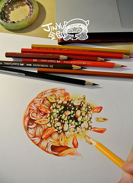 手绘美食之酸辣粉