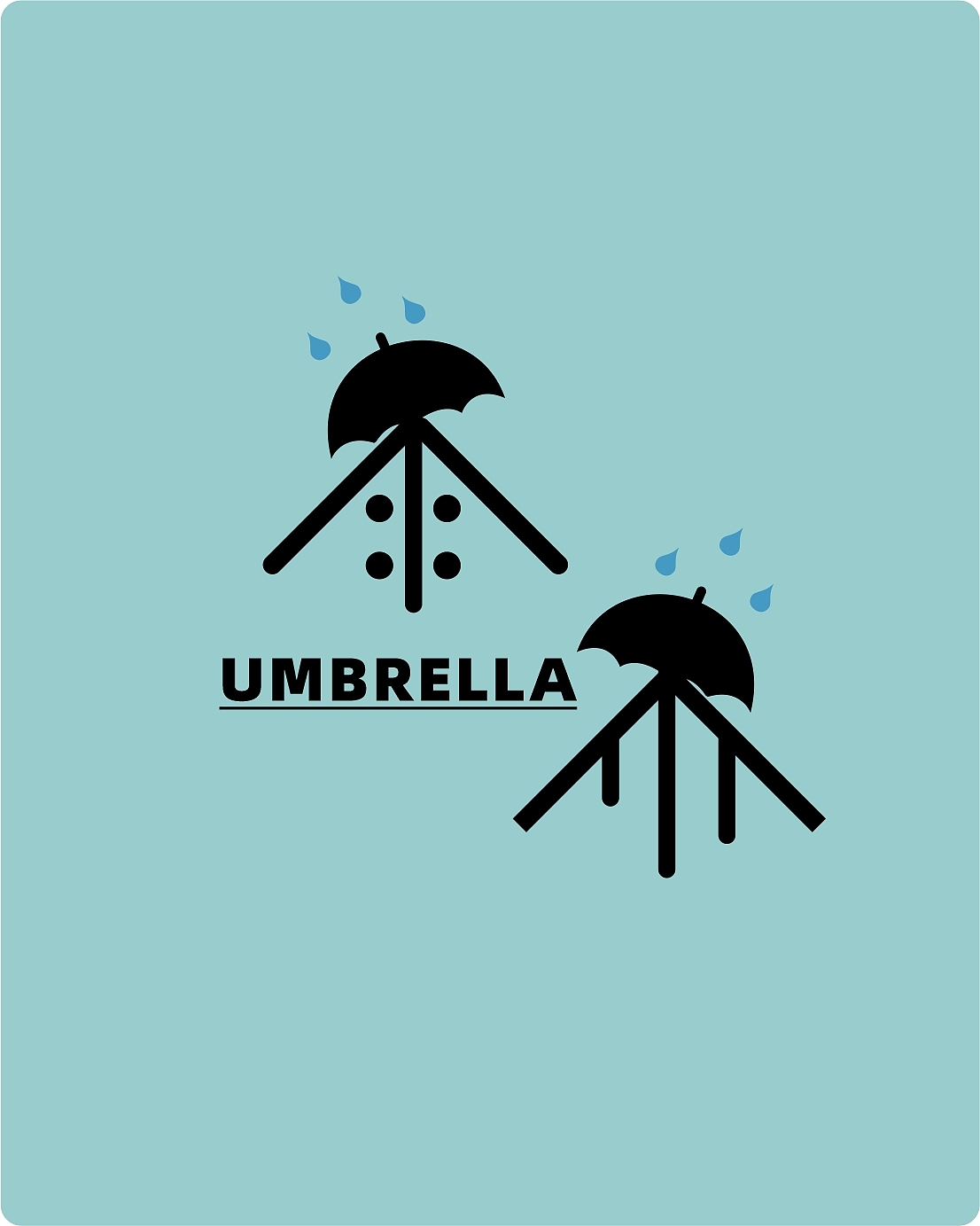 字体设计雨伞
