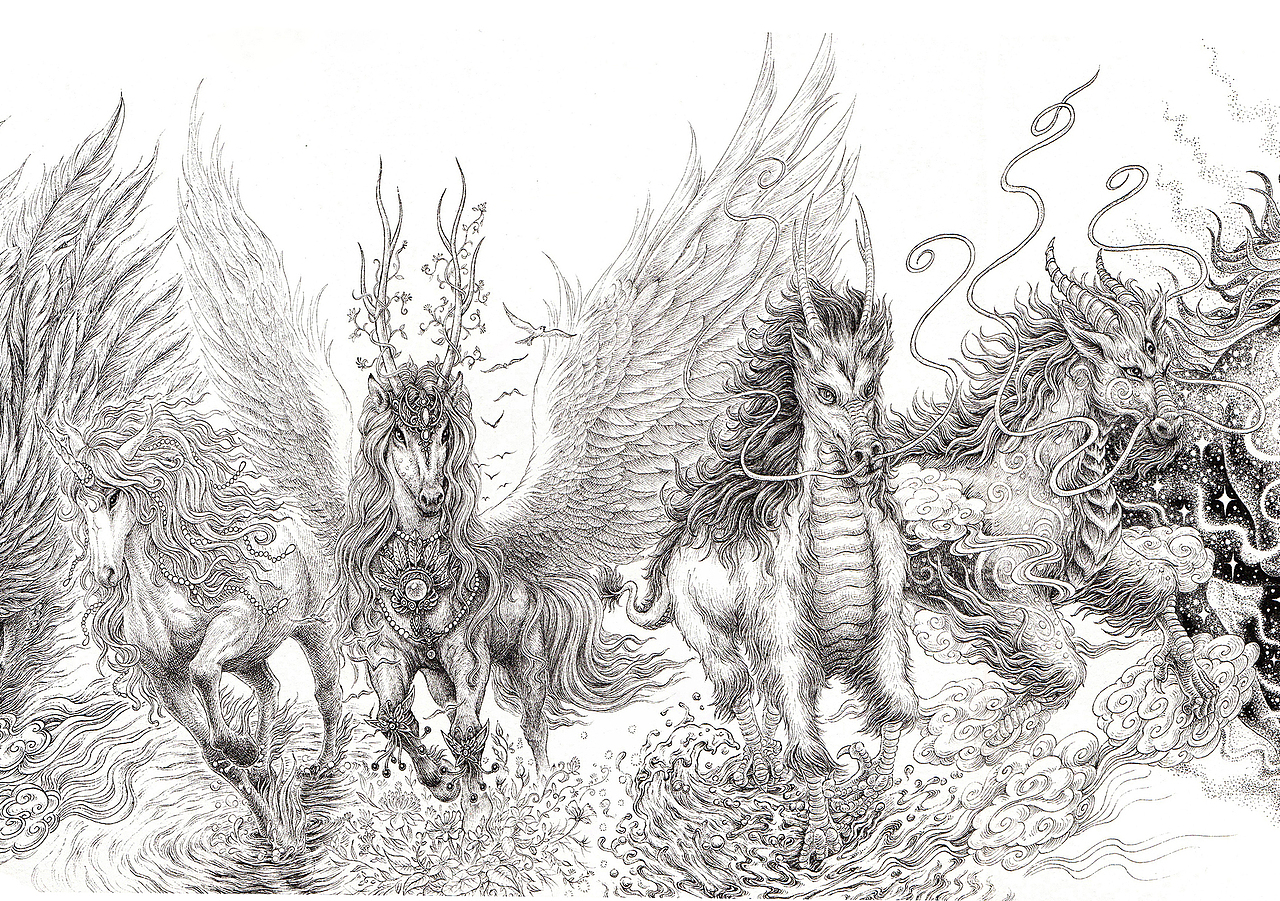 《天马行空图》傅淳强手绘作品(图ZMTE5OTMzMjYw) - 绘画 - 站酷设计师傅淳强画者之旅原创素材 - 站酷ZCOOL