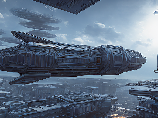 站酷梦笔#巨型飞船,虚幻引擎,电影打光,赛博朋克