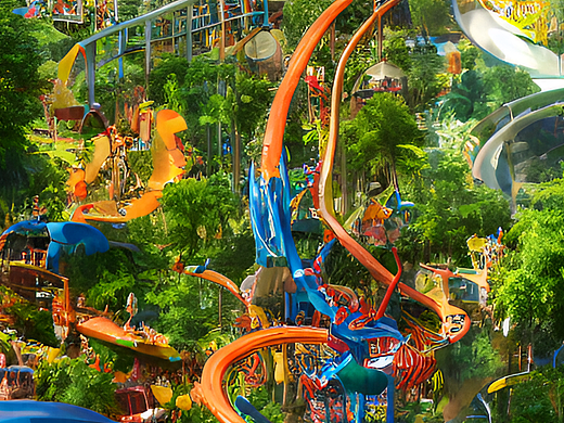 #AI创作实验室#以丛林为主题的无动力游乐园