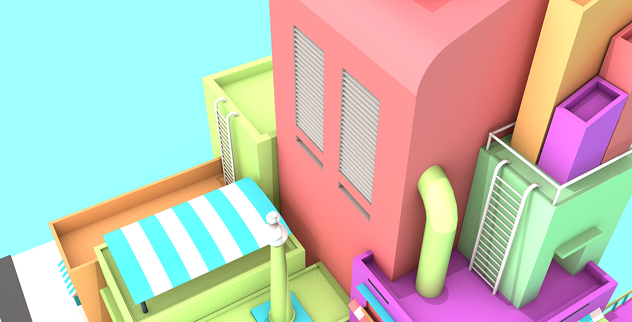 低多边形城市建模（图ZOTExODcyNTI=） - 场景 - 站酷设计师板板233原创素材 - 站酷ZCOOL