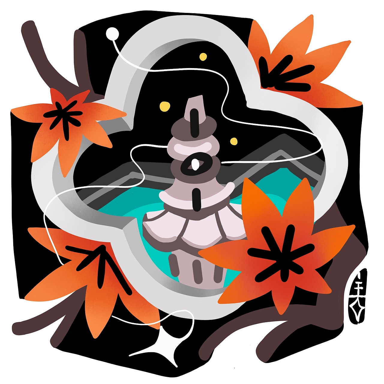 [四季の窗 ] 半抽象插画/墙面涂鸦（图ZMjU5MzUxMTQw） - 艺术插画 - 站酷设计师奥兹梦游中原创素材 - 站酷ZCOOL