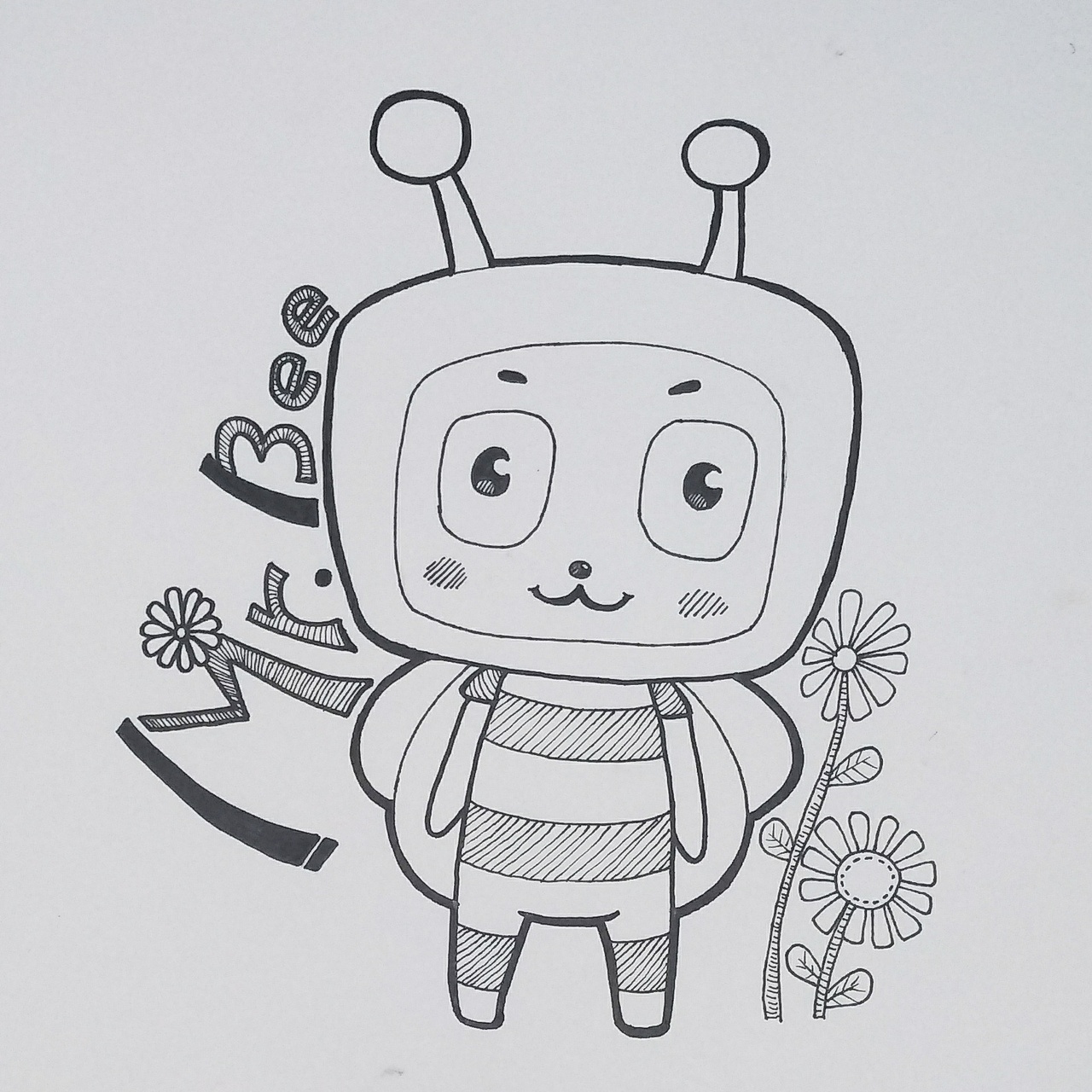 手绘涂鸦线条画