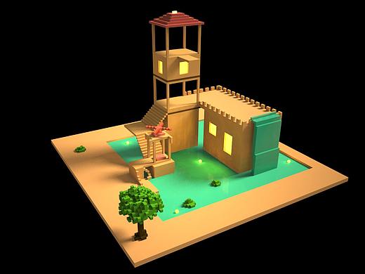 工作日常/練習(xí)(25)-塔樓（個(gè)人主頁(yè)-ZMjUzMDM3OTY=） - 閃屏/壁紙 - 站酷設(shè)計(jì)師大白在奔跑原創(chuàng)素材 - 站酷ZCOOL