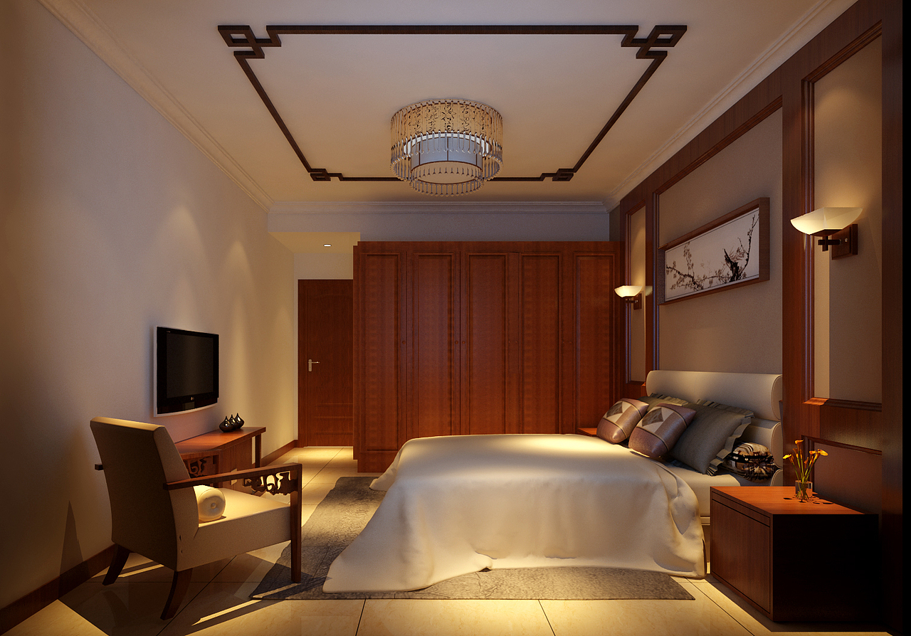 济南凯旋花园三室两厅中式风格室内设计（图ZMTQxMTc1Njg=） - 家装设计 - 站酷设计师wangzhongsai原创素材 - 站酷ZCOOL