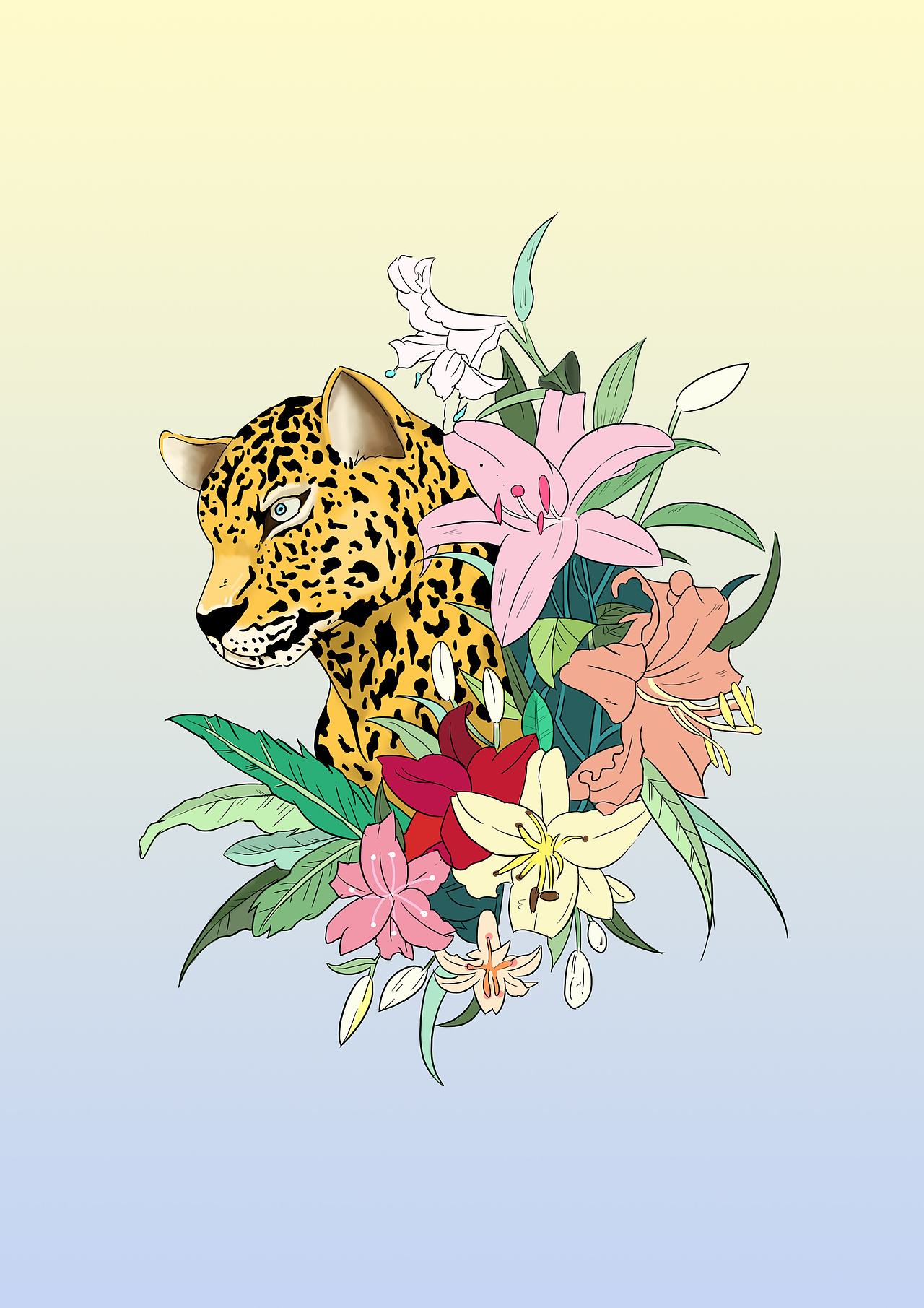 云南动物森林元素主题插画